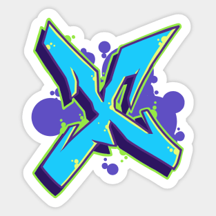 Letter X- Graffiti Street Art Style Sticker